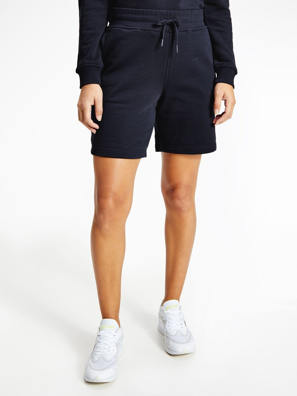 Женские Шорты теннисные Tommy Hilfiger RW Terry Roled-up Short - desert sky