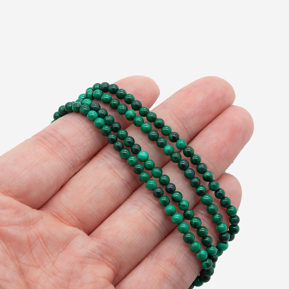 Малахит натуральный, бусины в форме шара 3,2мм