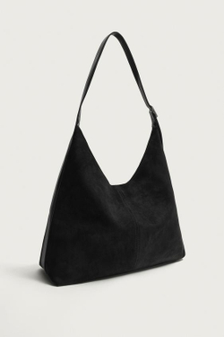 ZARA ОДНОТОННАЯ СУМКА-ШОПЕР, ЧЕРНЫЙ