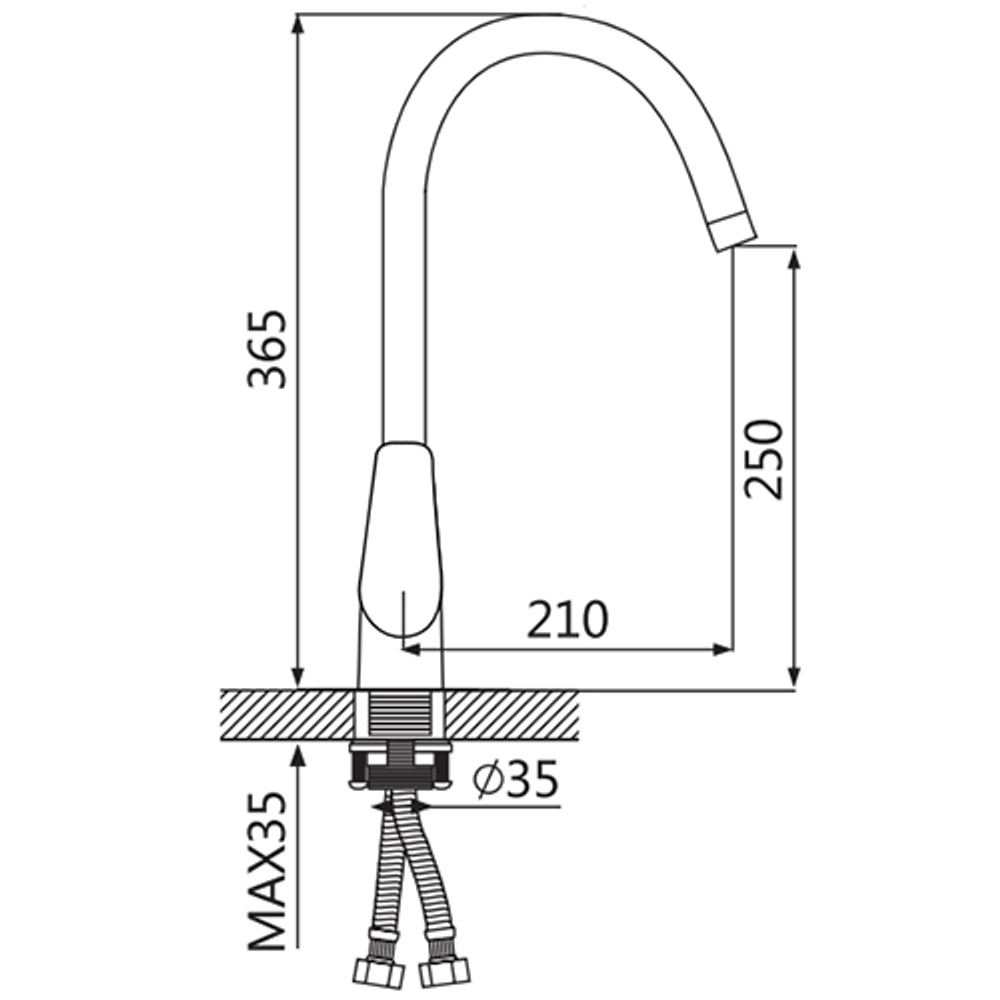 Смеситель для кухни Oute T28 T2813BK