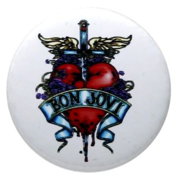 Значок Bon Jovi сердце 36 мм (253)