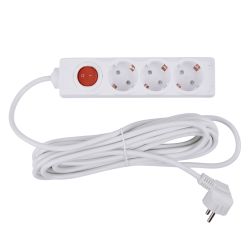 S-GCU3-7B WHITE Удлинитель серии Ultra. шнур 7м.. 3 гнезда. 16A. с-з. Белый. TM Uniel