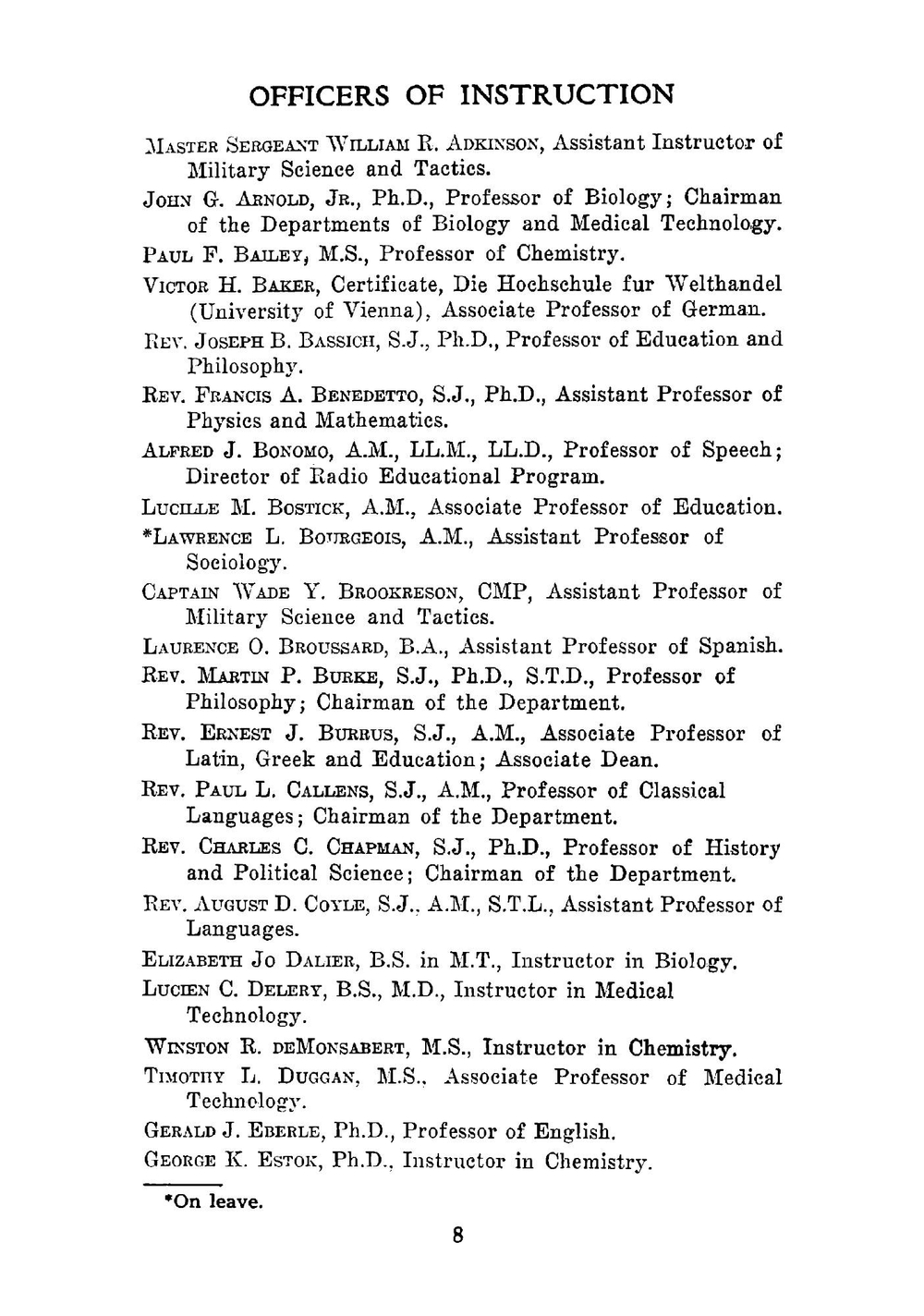 Arts & Sciences Bulletin. 1949-50 | New Orleans