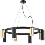 LR0184048740 Люстра RULLO 8х50W GU10 ЧЕРНЫЙ/ЗОЛОТО (571018+214440-4+214487-4+202430-8)