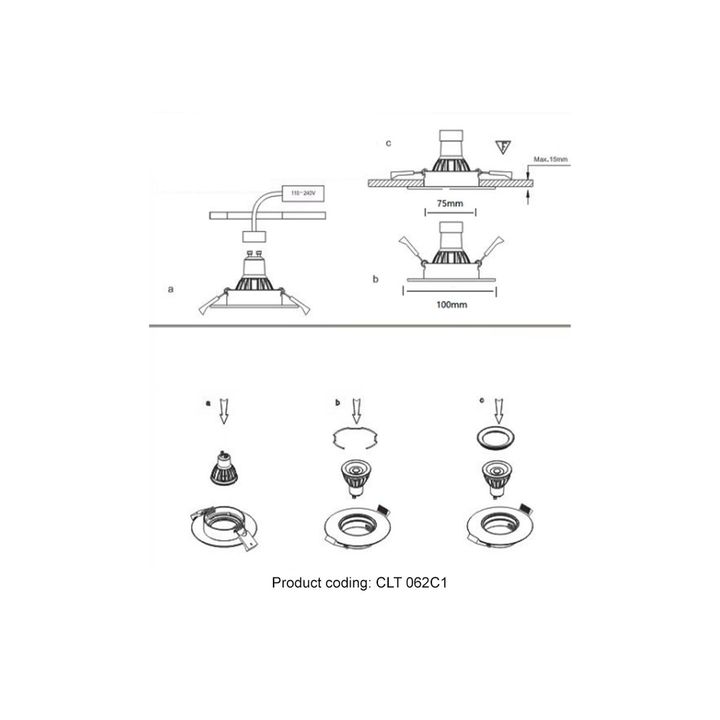 Встраиваемый светильник Crystal Lux CLT 062C1 WH