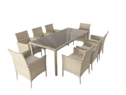 Мебель из искусственного ротанга на 8 персон, стол ЕГИПЕТ «EGYPT»+ 8 кресел Анкор Greige