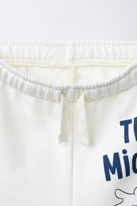 ZARA ШОРТЫ-БЕРМУДЫ MICKEY MOUSE © DISNEY, ЖЕЛТОВАТО-БЕЛЫЙ