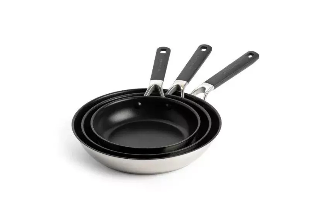 KitchenAid - Набор из 3-х сковород Classic 20см, 24см, 28см, сталь / артикул   CC004954-001  / GTIN 4895156688914