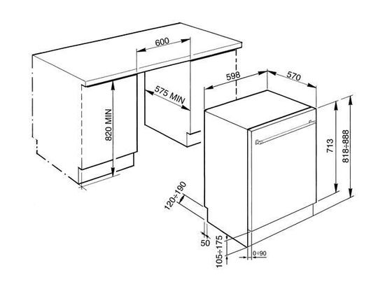 Встраиваемая посудомоечная машина Smeg STA13XL2