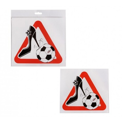 Z007 Знак "Девушка за рулеми" (туфелька) наружный, самоклеящийся 130x130 в пакете