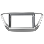 Комплект рамки с разъёмами 9" Hyundai Solaris 2 2017-2022, Solaris HS 2024+ (F1) (без нави) серебро (B) - Car-Smart 7018S-2