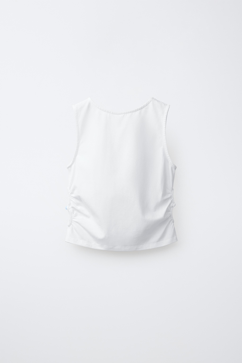 ZARA МАЙКА С ВЫРЕЗАМИ И ВЫШИВКОЙ, ЭКРЮ