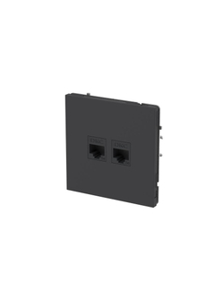 Розетка компьютерная 2-м KANT RJ45 кат.5E без шторки черн. уголь DKC 7012664