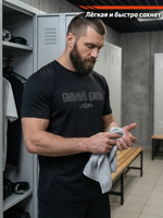 Футболка тренировочная мужская черная LEGENDA Logo Сильный духом