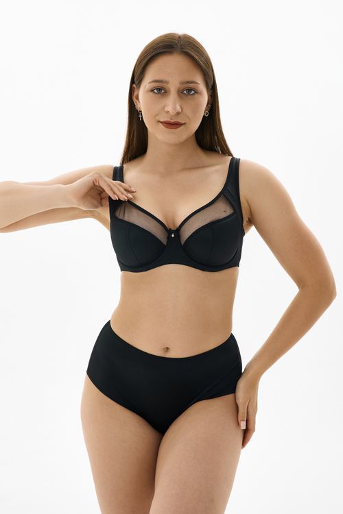 Бюстгальтер Zebra полупоролоновая чаша на каркасах (черный)