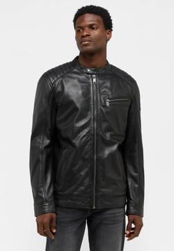 Куртка кожаная мужская MUSTANG men's straight biker jacket