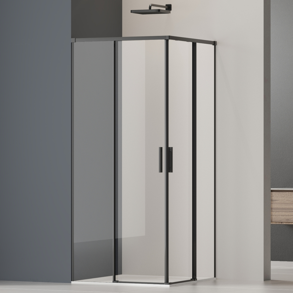 Душевой уголок Soft 2 VSS-3SO2900CLB, 900*900, черный, стекло прозрачное