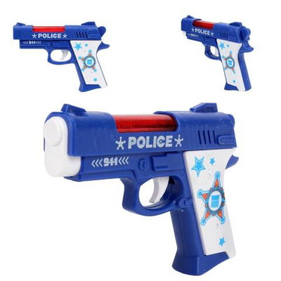 Пистолет на батарейках 13см, пакет 6613