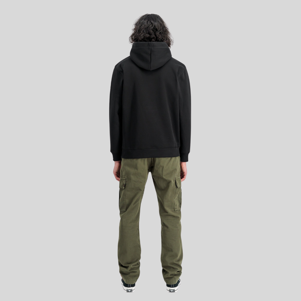 Толстовка Alpha Industries Basic Big Logo Hoodie (Чёрная)