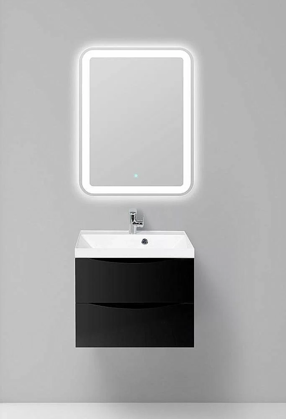 Тумба с раковиной Belbagno MARINO 70 подвесная Nero Lucido