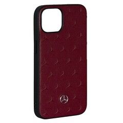 Кожаный чехол Mercedes-Benz PSQ для iPhone 14 (Бордовый)