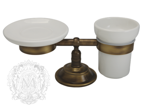 Стакан и мыльница настольные Migliore Mirella ML.MRL-M067.ВR бронза