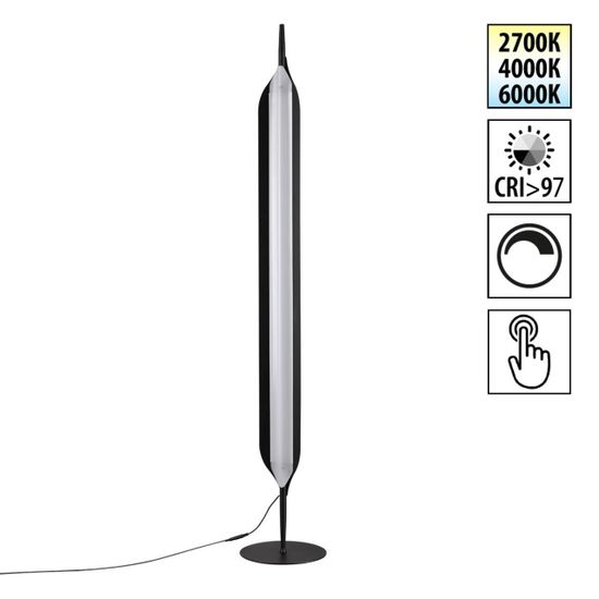 359543 LEDO NT25 000 черный Торшер диммир. со сменой цвет. темпер. (управление- сенсор) IP20 LED 32W 100-240V 2700К\4000К\6000К ALA