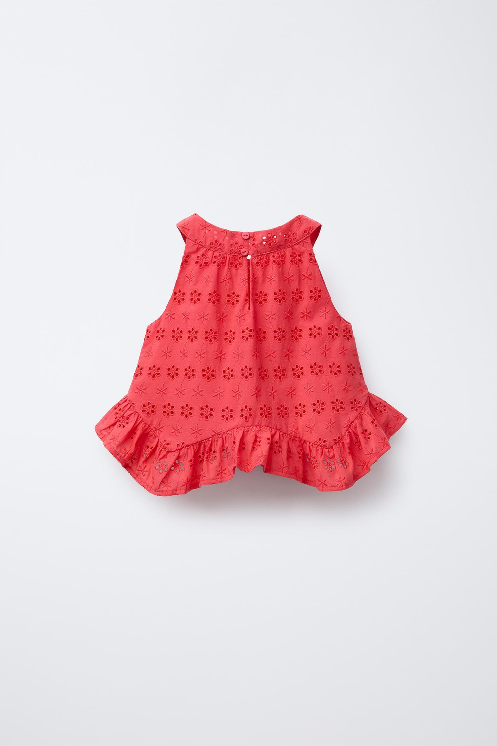 ZARA ТОП С ЦВЕТОЧНОЙ ВЫШИВКОЙ, КРАСНЫЙ