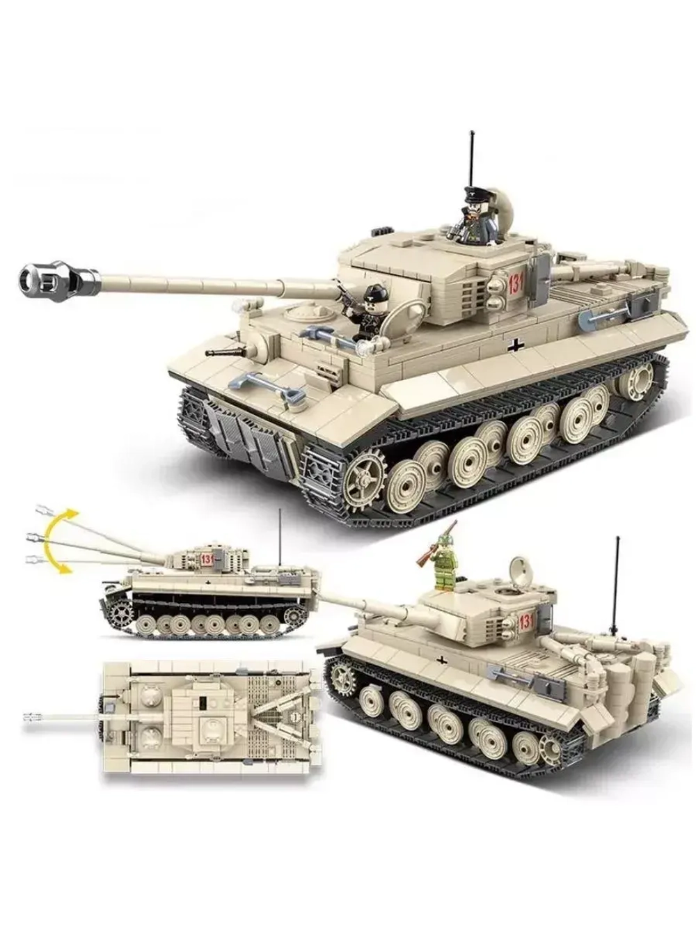 Конструктор Немецкий тяжёлый танк Тигр 131 1018 деталей
