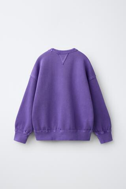 ZARA ОДНОТОННАЯ ТОЛСТОВКА СО ШВАМИ, СИРЕНЕВЫЙ