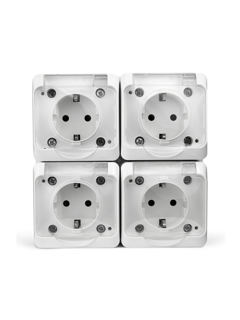 Розетка 4-м ОП Nix 16А IP54 250В с заземл. с прозр. крышкой бел. TOKOV ELECTRIC TKE-NX-R4Z-C01T-IP54