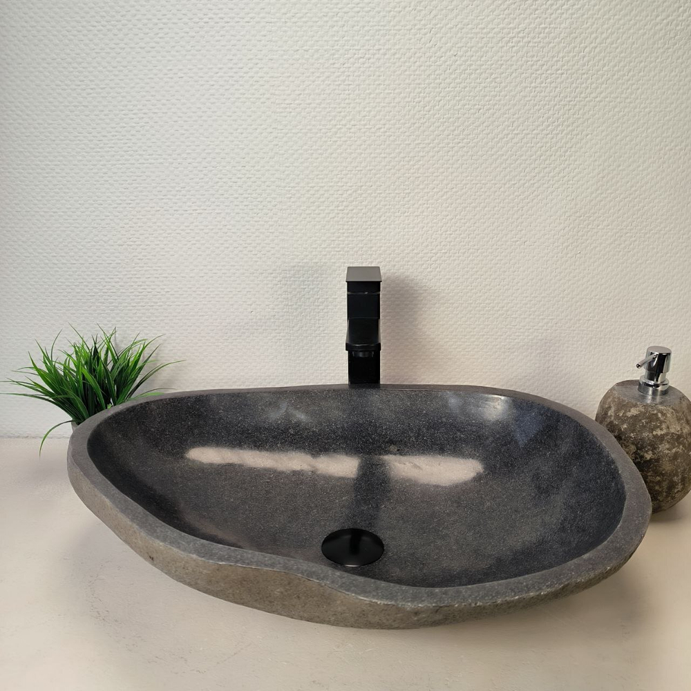 Раковина из речного камня RS-66036 60х43х16 из натурального камня