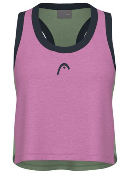 Топ теннисный Head Play Crop Top - cyclame/celery green
