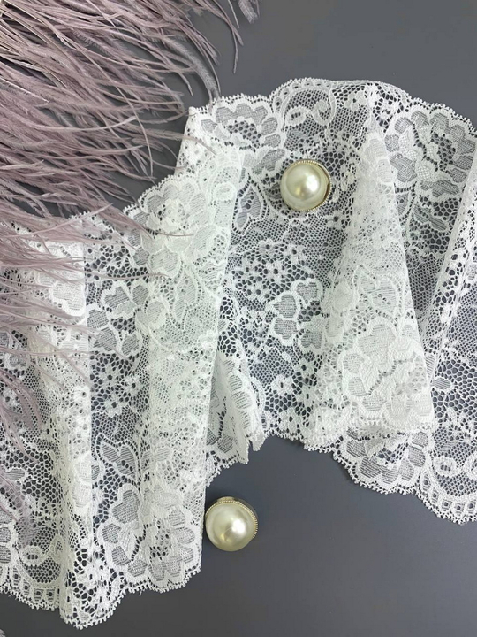 Кружево молочный, 18см, стрейч, айвори
