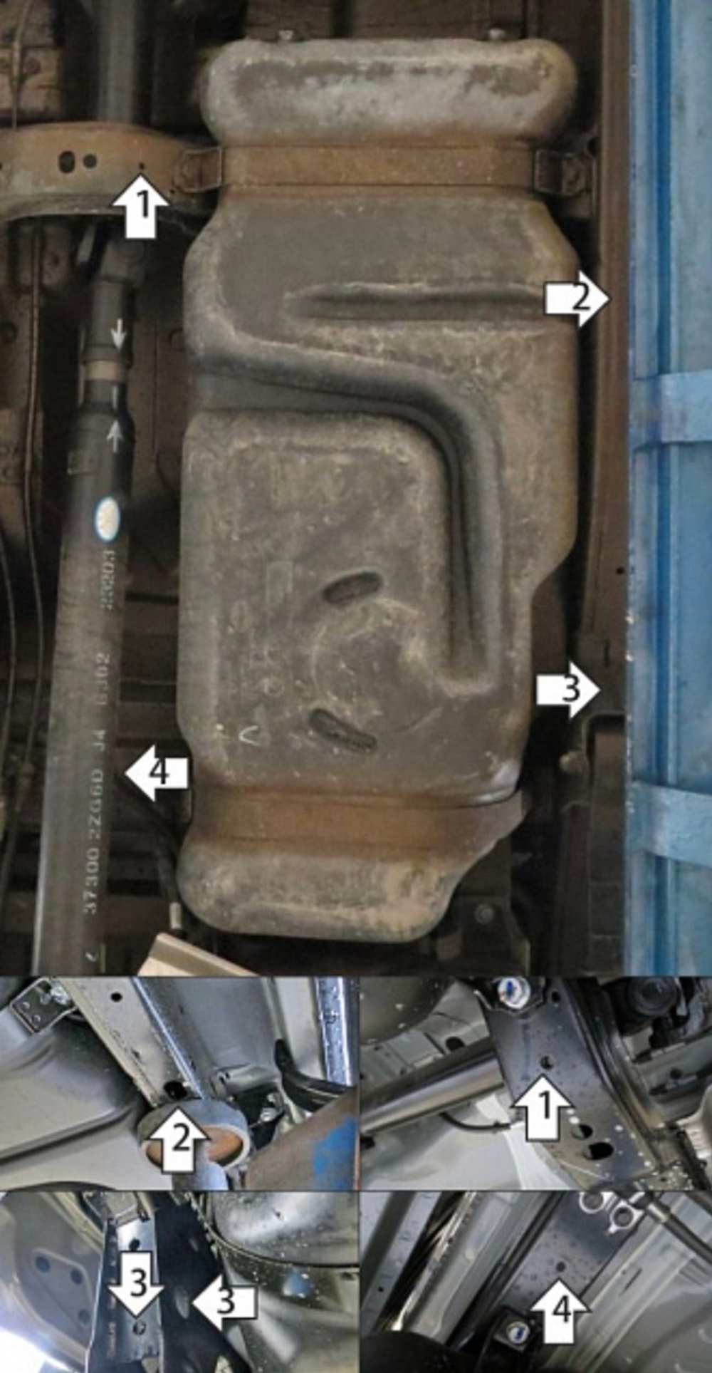 Усиленная защита топливного бака (2 мм, сталь) для Dongfeng DF6 2022- Motodor.78604