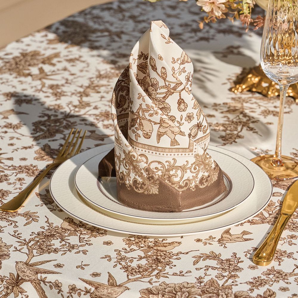 НАБОР САЛФЕТОК ИЗ 2-Х ШТ "ROYAL GARDEN",40Х40СМ, 100% ХЛОПОК ,БЕЖЕВЫЙ ,ТВИЛ