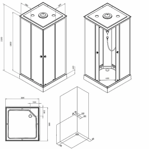 Душевая кабина AM.PM X-Joy W94C-403-090BT 90x90