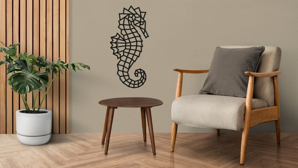 Деревянный декор настенный, панно, сборная модель EWA Design Морской Конек