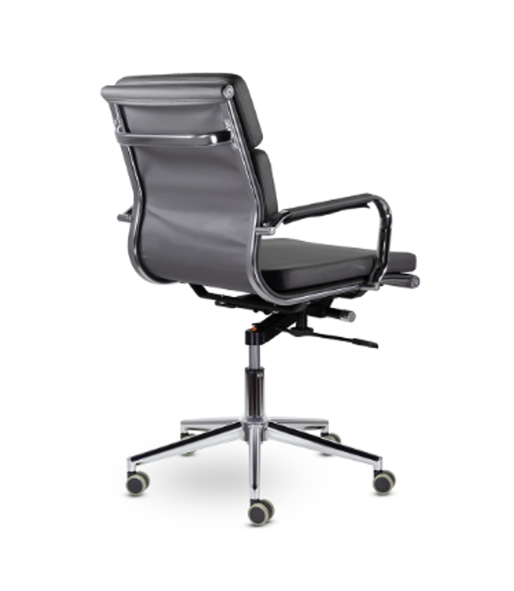 Кресло Кайман Трио СН-303 Софт, низкая спинка, хром, экокожа Santorini