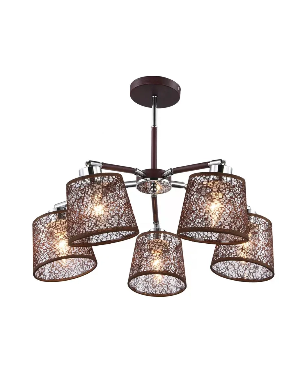 Люстра потолочная BRUNI E27*5*40W коричневый,хром