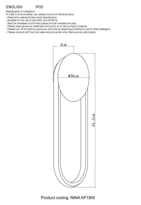 Настенный светодиодный светильник Crystal Lux Nina AP18W Led Brass