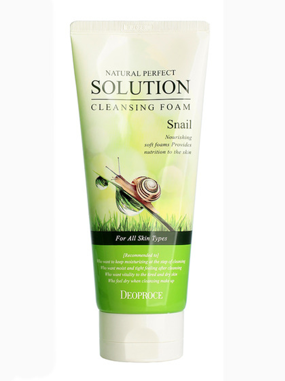 DEOPROCE Пенка для умывания с улиточным муцином / Natural Perfect Solution Cleansing Foam Snail, 170г