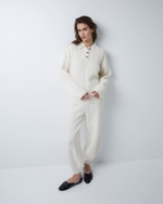 Брюки из смесового кашемира молочный