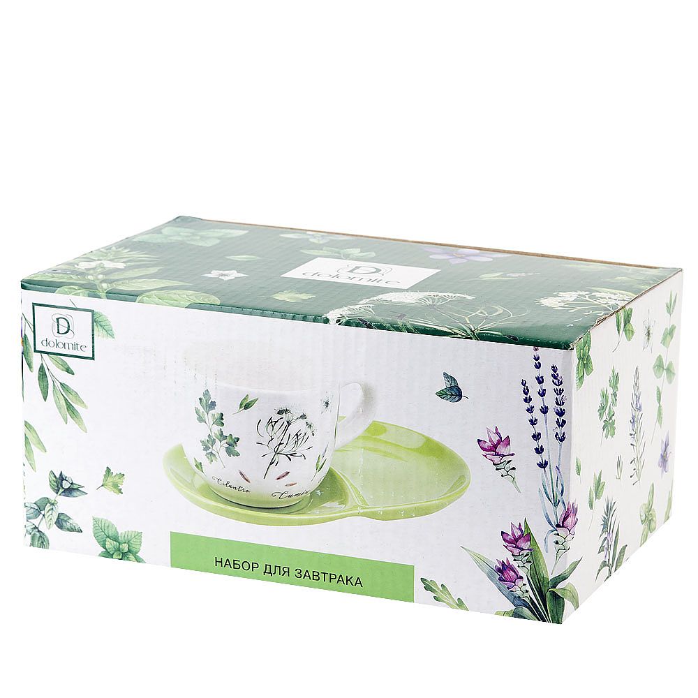 Набор для завтрака: чашка и блюдце " " 23*15*10,5см. v=500мл. (керамика)
