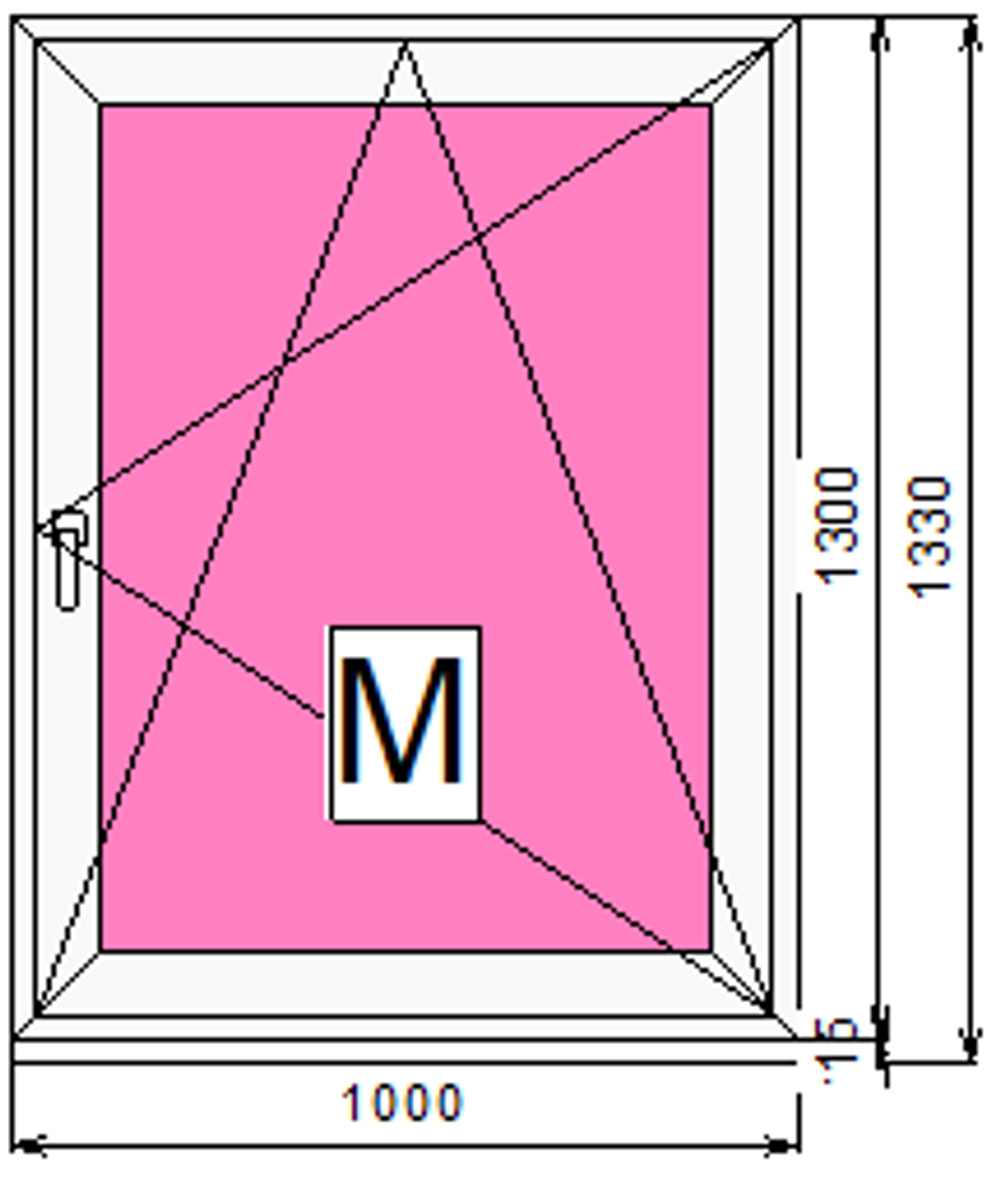 Пластиковое окно 1300 х 1000 ТермА Эко + Москитная сетка