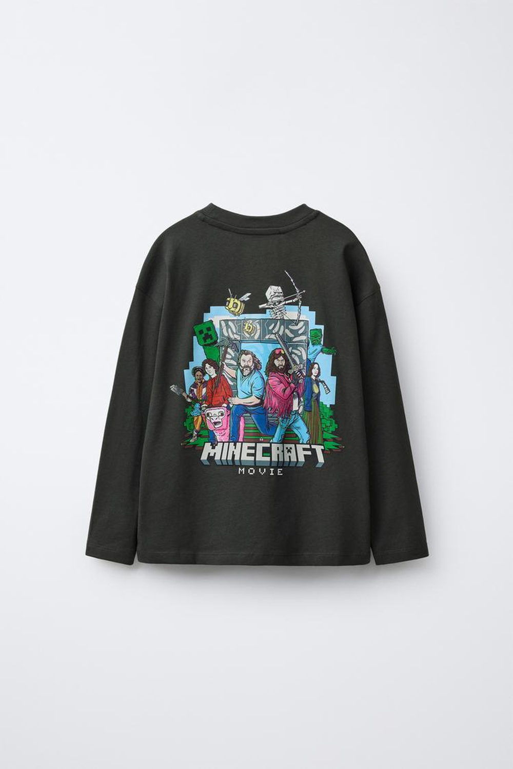 ZARA ФУТБОЛКА С ПРИНТОМ MINECRAFT © MOJANG AB. ™, ТЕМНЫЙ АНТРАЦИТ