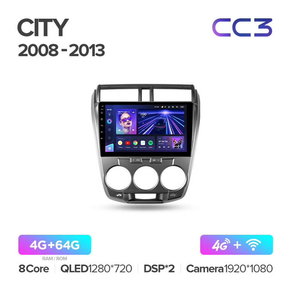 Teyes CC3 10,2" для Honda City 2008-2013