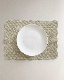 ZARA HOME СТЕГАНАЯ ПОДСТАВКА ПОД СТОЛОВЫЕ ПРИБОРЫ, СИНИЙ
