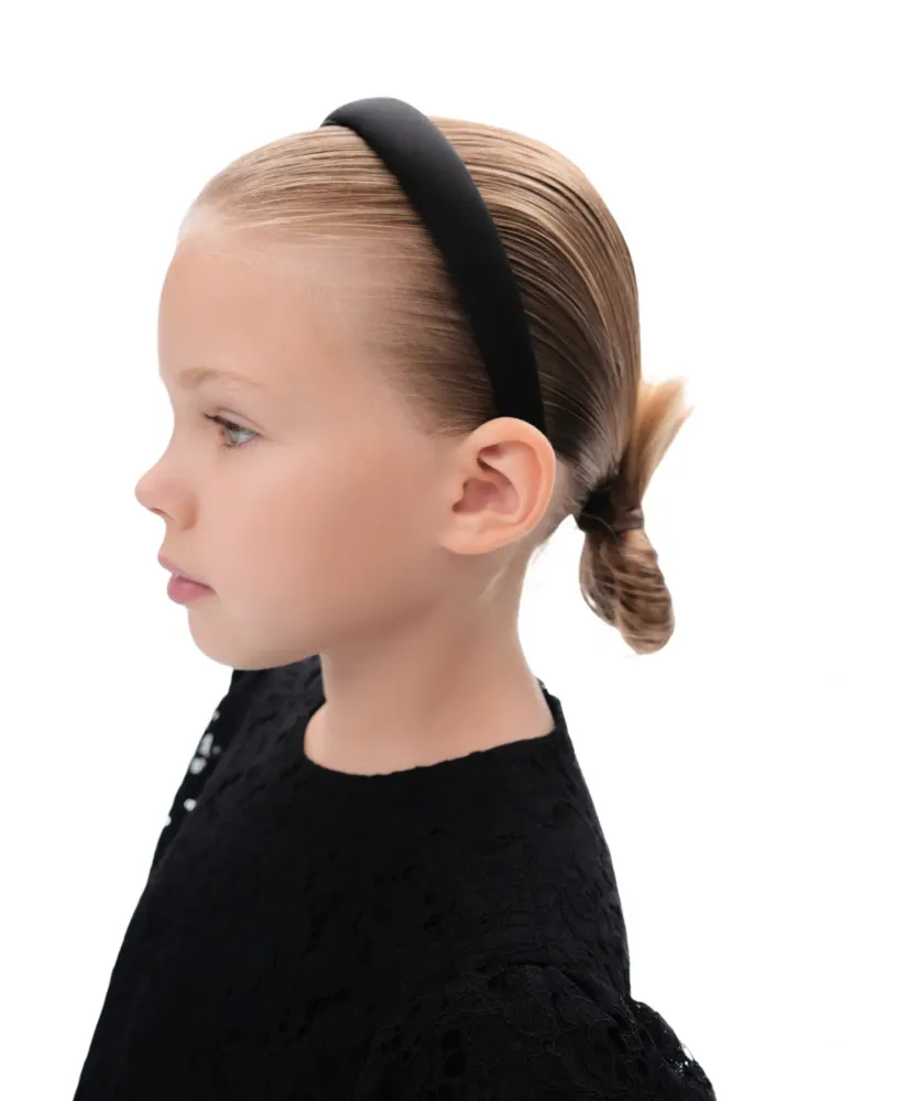 Noemi, ободок детский из черного шифона