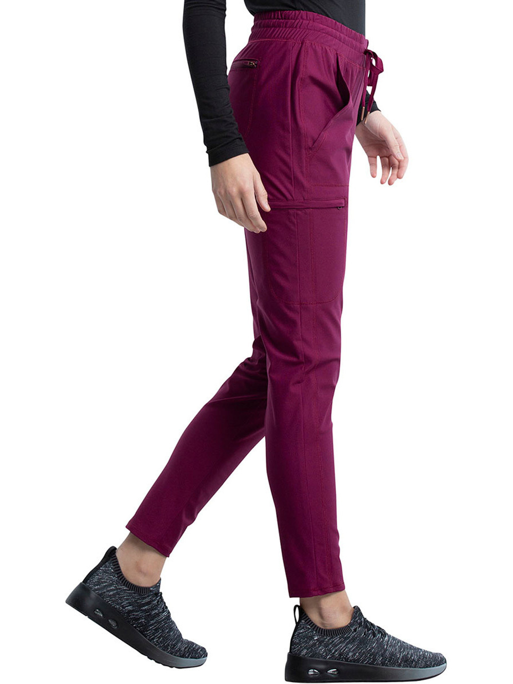 Брюки медицинские женские Cherokee CK095 с эластичным поясом и кулиской, винный, 42